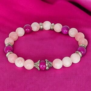 Pink Jade & Purple Sugilite Crystal Mala Lovecore Barbiecore Balletcore Coquette